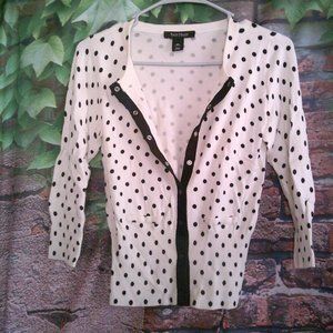 Polka Dot Button Up Cardigan Sweater